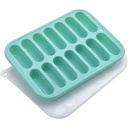 ABPETE Silicone Sausage Molds - Ice Cube Tray - Non-Stick Flexible Hotdog Maker - 12-Cavity Baking Cooking Steaming Container - DIY Homemade Sausages Maker