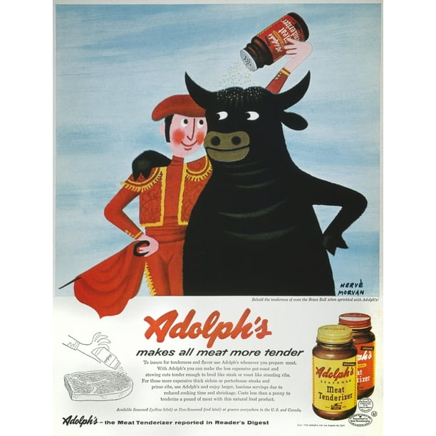 Meat Tenderizer Ad, 1954. /Nadvertisement For Adolph'S Meat Tenderizer