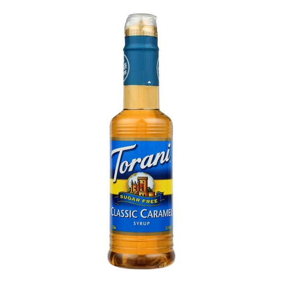 TORANI - Sugar-Free Caramel Coffee Syrup - 12.7 fo, Case of 4