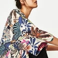 thumbnail image 4 of Mujeres Chifón Playa Kimono Mariposa Aves Hojas Impresión Frente Abierto Loose Thin Bikini Cover Up Meterk XXL, 4 of 7