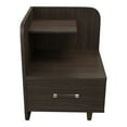 thumbnail image 2 of Furniture of America Ames Adult Modern 1-Drawer Nightstand with 2-Shelf, Wenge, 2 of 15