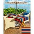 thumbnail image 4 of Outdoor Tablecloth Colorful Mexican Rectangle Patio Tablecloths 60x120, Table Cloths with Umbrella Hole and Zipper, Stripes Blue Assorted Multi Color Summer Table Cover for Outdoor Tables Garden, 4 of 6