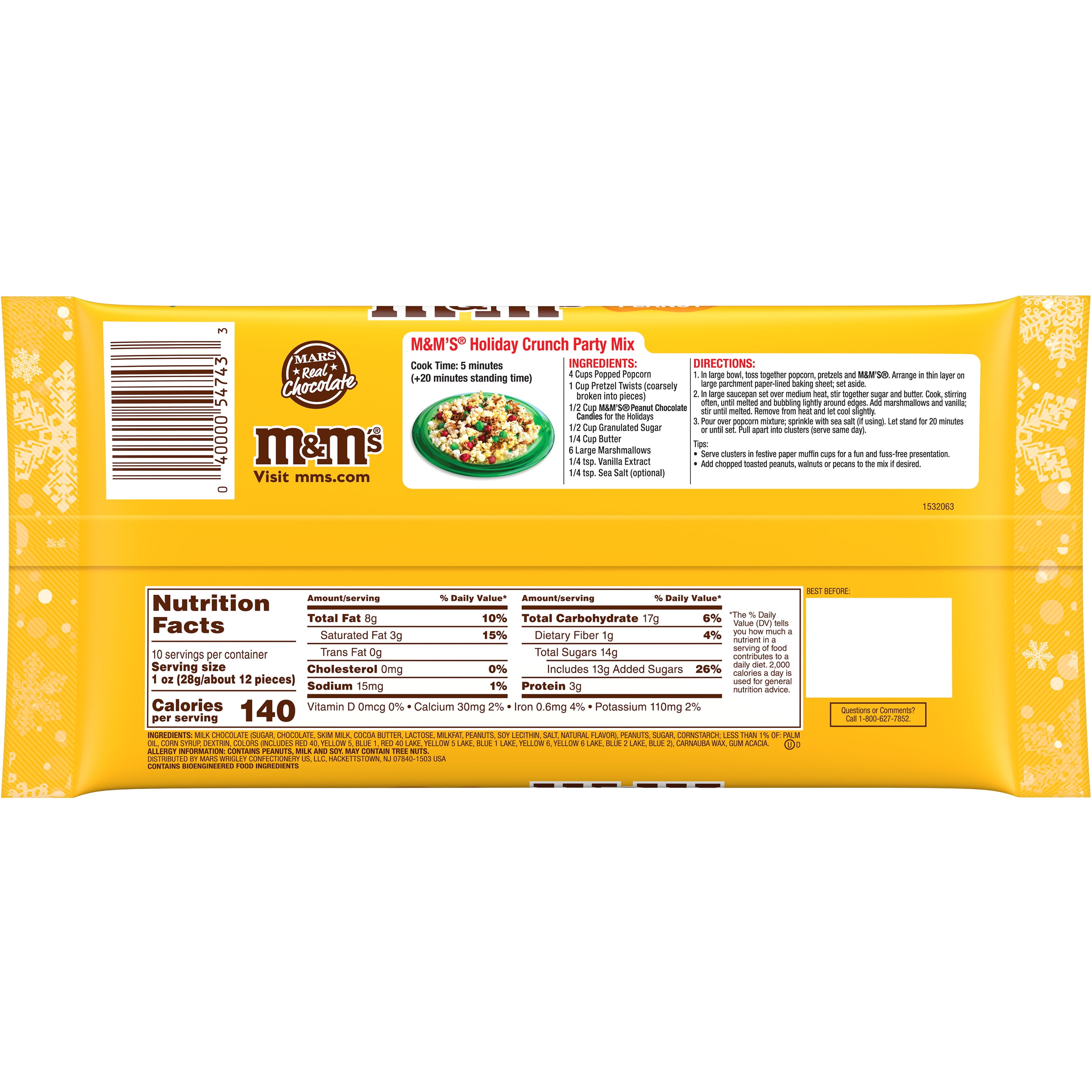  M&M's Peanut Large Bag 250g : Grocery & Gourmet Food