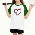 thumbnail image 6 of vdgthytj Kids Valentine's Day T-Shirt Raglan Short Sleeve Heart Graphic Round Neck Tee Tops for Boy Girl 3-14 Years, 6 of 8