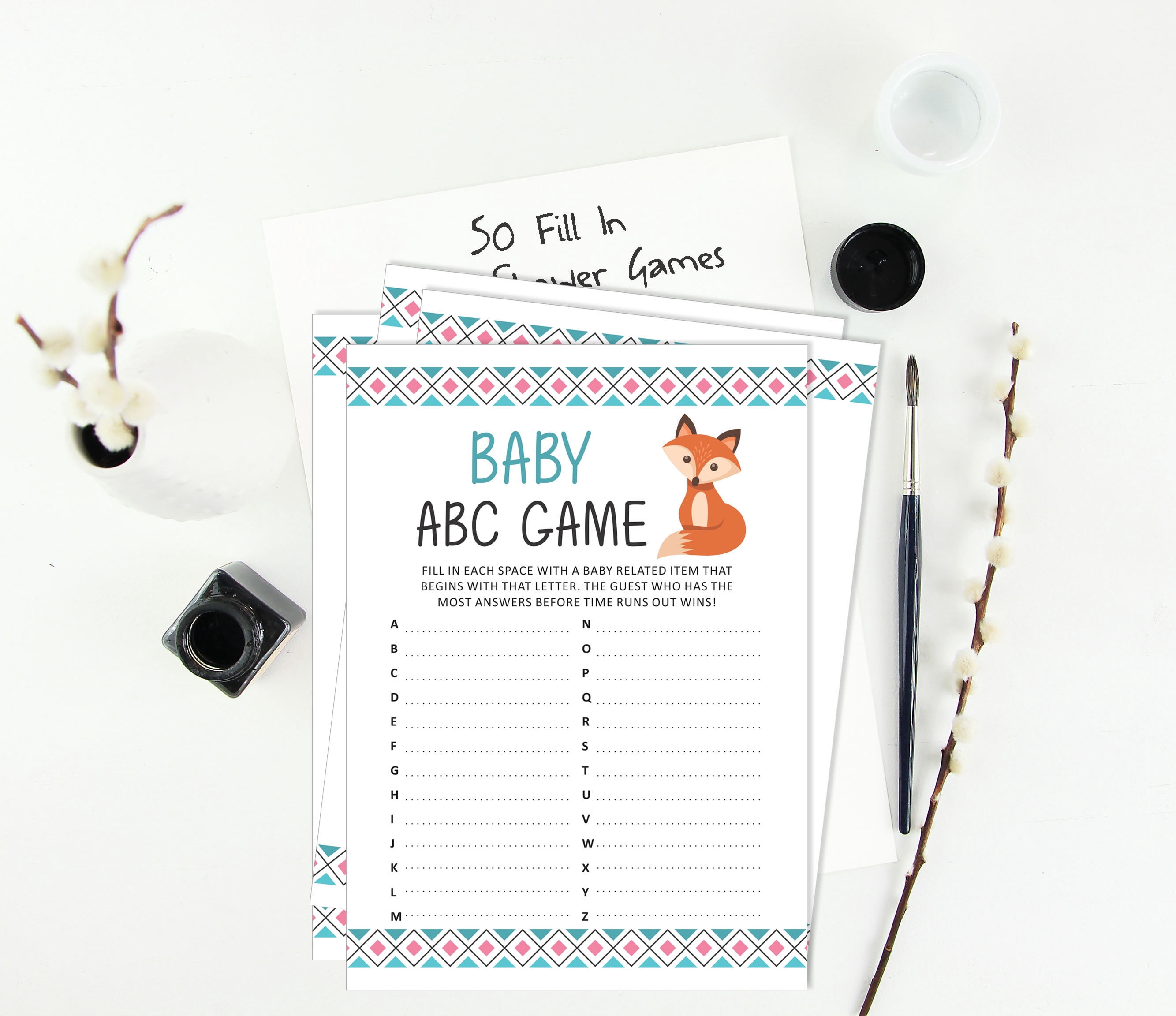 Inkdotpot 50 Baby Alphabet ABC Game Jungle Animals Baby Shower Game Party  Supplies - Walmart.com