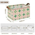 thumbnail image 7 of Yayeee Foldable Storage Basket for Shelves with Handles Waterproof Cloth Bins, Green Symmetrical Stars, 7 of 7