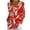 Red, variant on Naotn Summer Floral Printed Shirts for Women Fall Fashion Casual V Neck 3/4 Sleeve Tops Trendy Holiday Beach Blouses
