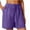 Purple1, variant on zbxnLI Summer Shorts for Women Cotton Linen High Waist Wide Leg Casual Shorts Loose Beach Shorts with Pockets
