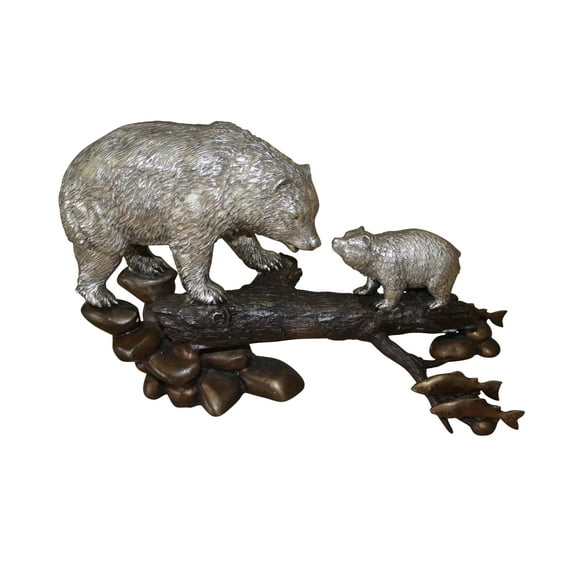 Family bear  - Bronze Statue -  Size: 15"L x 6"W x 9"H.