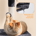 thumbnail image 4 of Renwick 54″ Tall Multilevel Plush Cat Tree with Hammock Scratching Posts, Dark Gray, 4 of 9