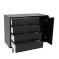 thumbnail image 3 of Falkk Furniture Modern Dresser for Bedroom – Chest of Drawers – Combo Dresser – Black, 3 of 5