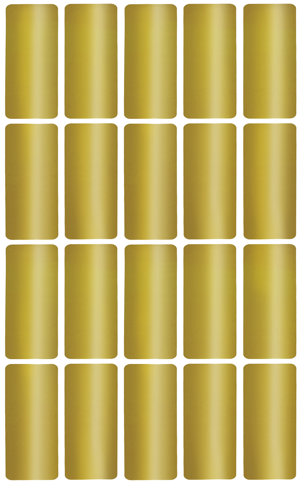 Rectangular Gold Stickers Adhesive Labels Rectangle 40mm x 19mm (1.57 inch  x 0.75) Great for Envelope Seals and All Purpose - 300 Pack by Royal Green