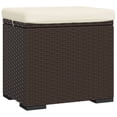 thumbnail image 2 of vidaXL Ottomans with Cushions 2 pcs Brown 40x30x40 cm Poly Rattan, 2 of 5