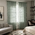 thumbnail image 5 of PYURTEP Vintage Lace Curtains 78 Inches Long, Floral Pattern Semi Blackout Sheer Curtains, Ruffled Edge Grommet Window Drapes for Living Room Bedroom, 5 of 6