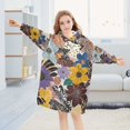 thumbnail image 5 of FORMRS Wearable Blanket Hoodie with Sleeves for Kids Cozy Flannel Sweatshirt, Colorful Flowers, 5 of 7