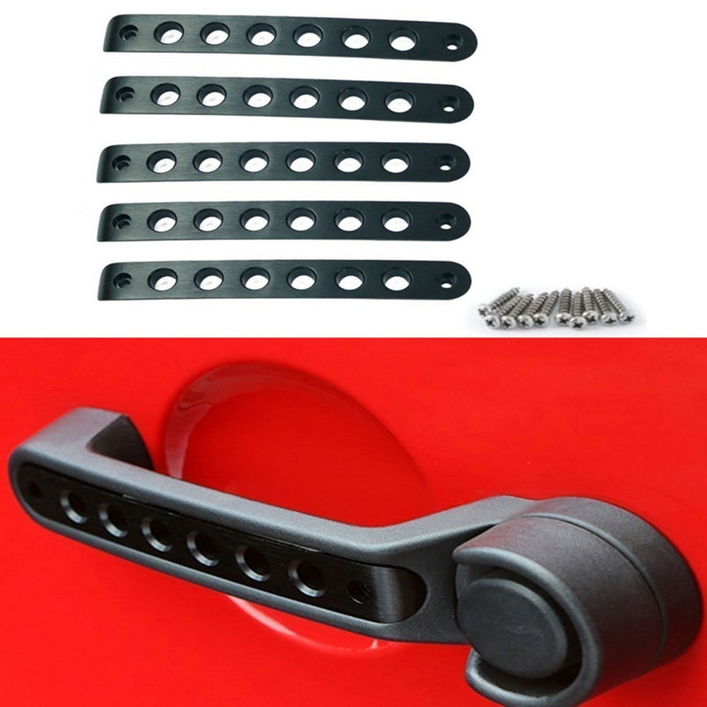 XWQ 3/5Pcs Aluminum Car Door Grab Handle Trim Strip Cover Bar for Jeep