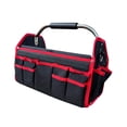 thumbnail image 4 of DOLITY 40cm Portable Foldable Tool Bag Organizer Metal Carry Handle Adjustable Shoulder Red, 4 of 9