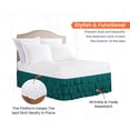 thumbnail image 3 of CCNY 12" Inch Drop Multi Ruffled Bed Skirt King Size 100% Microfiber Made Teal Color, 3 of 6