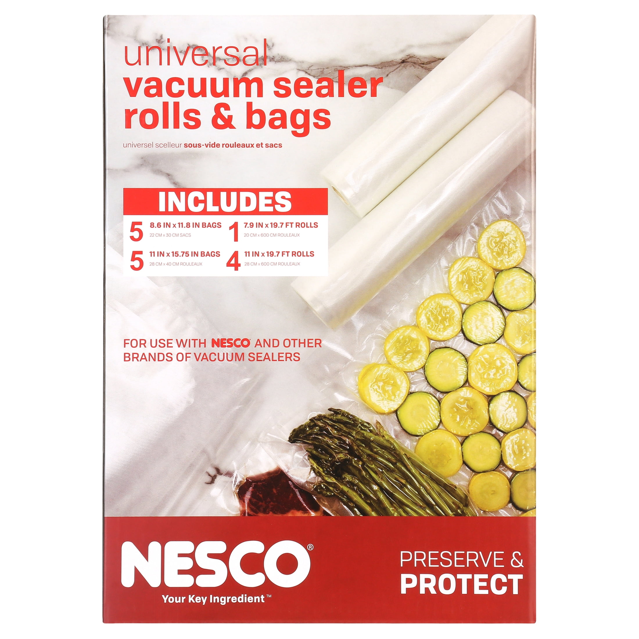  Nesco Heavy Duty Vaccum Sealer Bags- Gallon 50 Count: Home &  Kitchen