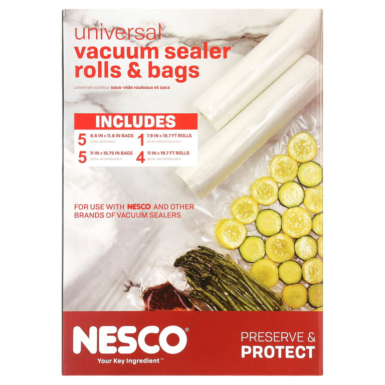 50 Pre-Cut Quart Sized Vacuum Sealer Bags (8.6 x 11.8) | NESCO