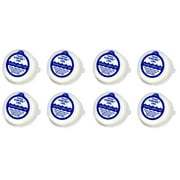 AquaNation BPA Free Reusable Water Bottle Cap for 3 or 5 gallons - 55mm Non Spill Anti-Splash Peel White (Quantity of 8) Made in USA