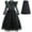 Dress+Cape, variant on Elphaba Dress for Girls Female Costume Ruffled Tiered Prom Dresses with Cape