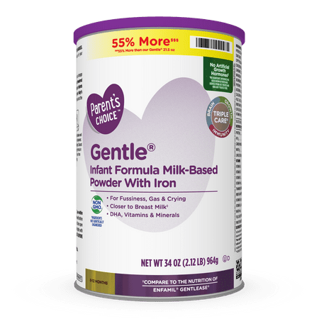 Parent's Choice Gentle® Non-GMO* Infant Formula Milk-Based Powder with Iron, 34