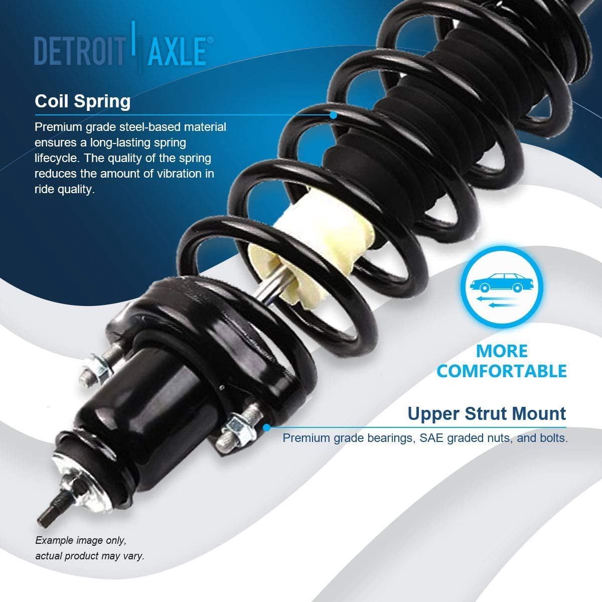 Detroit Axle - Rear Struts for 2011-2014 Chrysler 200, 2007-2010 Sebring, 2008-2014 Dodge Avenger, Complete 2 Struts with Coil Spring Replacement Ready Strut Shocks Assembly