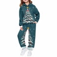 thumbnail image 4 of Mercatoo Boys Girls Sweatsuit Kids 2 Piece Christmas 𝐓racksuits Xmas Printed Jogging Outfits Sweatpants & Fleece Hooded Set, 4 of 8