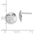 thumbnail image 2 of 925 Sterling Silver Rhodium Plated Polished Sand Dollar Post Earrings 11.5x11.5mm Wide Stud Earring for Women, 2 of 2