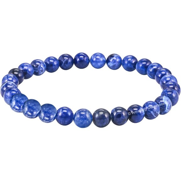 Sodalite Crystal Bracelet - 6mm Beaded Bracelet and Healing Stones