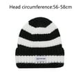 thumbnail image 2 of Gorros de lana para hombres y mujeres, gorro de punto grueso de dos colores con rayas verticales, tejido de dos colores para invierno, 2 of 6
