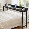 thumbnail image 2 of Mobile Overbed Table Queen Size, Heavy-Duty Bed Desk with Lockable 360° Wheels, Wide Wood Tabletop & Heightened Baffle, Ideal for Home & Hospital Nursing Use, 2 of 12