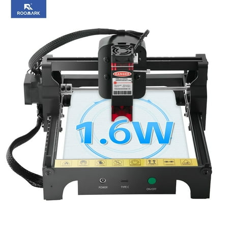 

ROOMARK Laser Engraver Machine 1.6 W Output Power High Precision Laser Cutter & Engraver for Wood Metal Acrylic Leather，Class 4