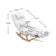 thumbnail image 4 of Accent Rocking Chair, PU Upholstered Rocker Recliner with Footrest and Headrest Pillow, Modern Living Room Chair with Wooden Base and Thicken Seat Cushion, White, 4 of 7