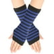 thumbnail image 1 of Nvzi Guantes sin dedos Guantes sin dedos de muñeca con orificio para el pulgar Guantes de invierno cálidos sin dedos para hombre - Negro Azul, 1 of 5