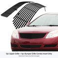 thumbnail image 3 of APS Compatible with Saturn Aura 2007-2009 Stainless Steel Black 8x6 Horizontal Billet Grille Insert Combo S87896J, 3 of 7