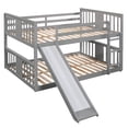 thumbnail image 4 of Triple Tree Full-over-Full Wood Bunk Bed with Slide, Ladder, and Guardrails, Gray, 4 of 9