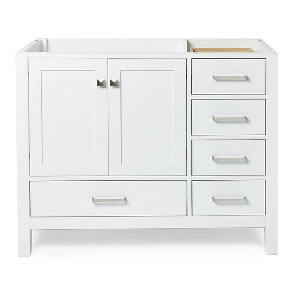 Ariel A043s-L-Bc Cambridge 42" Single Free Standing Vanity Cabinet Only - White