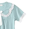 thumbnail image 4 of Auroural 2T Girls Dresses Summer Children's Summer Solid Color Short-sleeved Turn-down Collar Dress Homewear Sleeping Dress For Kids 2-3 Years, 4 of 5