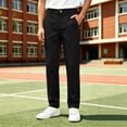 thumbnail image 6 of Kids School Uniform Pants Boys's Straight Chino Pants Classic Flat Front 5-15Y Solid Color Button Zip Trousers with Pockets Back to School Casual Daily Wear Kids Pants, 6 of 9