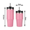 thumbnail image 6 of Travel Tumbler Cup Stainless Steel with Straw Lid Keep Warm and Cold Coffee Mug for Home Office Pink 30oz, 6 of 6