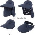 thumbnail image 3 of Sombreros de pesca con protección UV y ala ancha para mujer, sombrero de verano plegable con cola de caballo y solapa desmontable (azul oscuro) Sincero Electrónica, 3 of 7