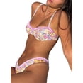 thumbnail image 2 of Txlixc - Conjunto de bikini de verano para mujer, 2 piezas, sin mangas, sin espalda, sujetador acolchado + tanga floral de cintura baja Txlixc Moda, 2 of 9