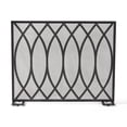 thumbnail image 7 of GDF Studio Ankeny Modern Single Panel Iron Fireplace Screen, Black Brushed Silver, 7 of 7