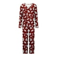 thumbnail image 4 of Rbaofujie Robes pour Femmes Ensemble de Pyjama Décontracté Couleur Unie Haut Pantalon Pyjama pour Femmes, 4 of 5