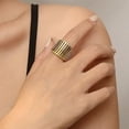 thumbnail image 2 of PAURO Women's Stainless Steel Minimalist Hollowed Geometric Rings Unique Statement Jewelry Mixed Colors Size 6, 2 of 3