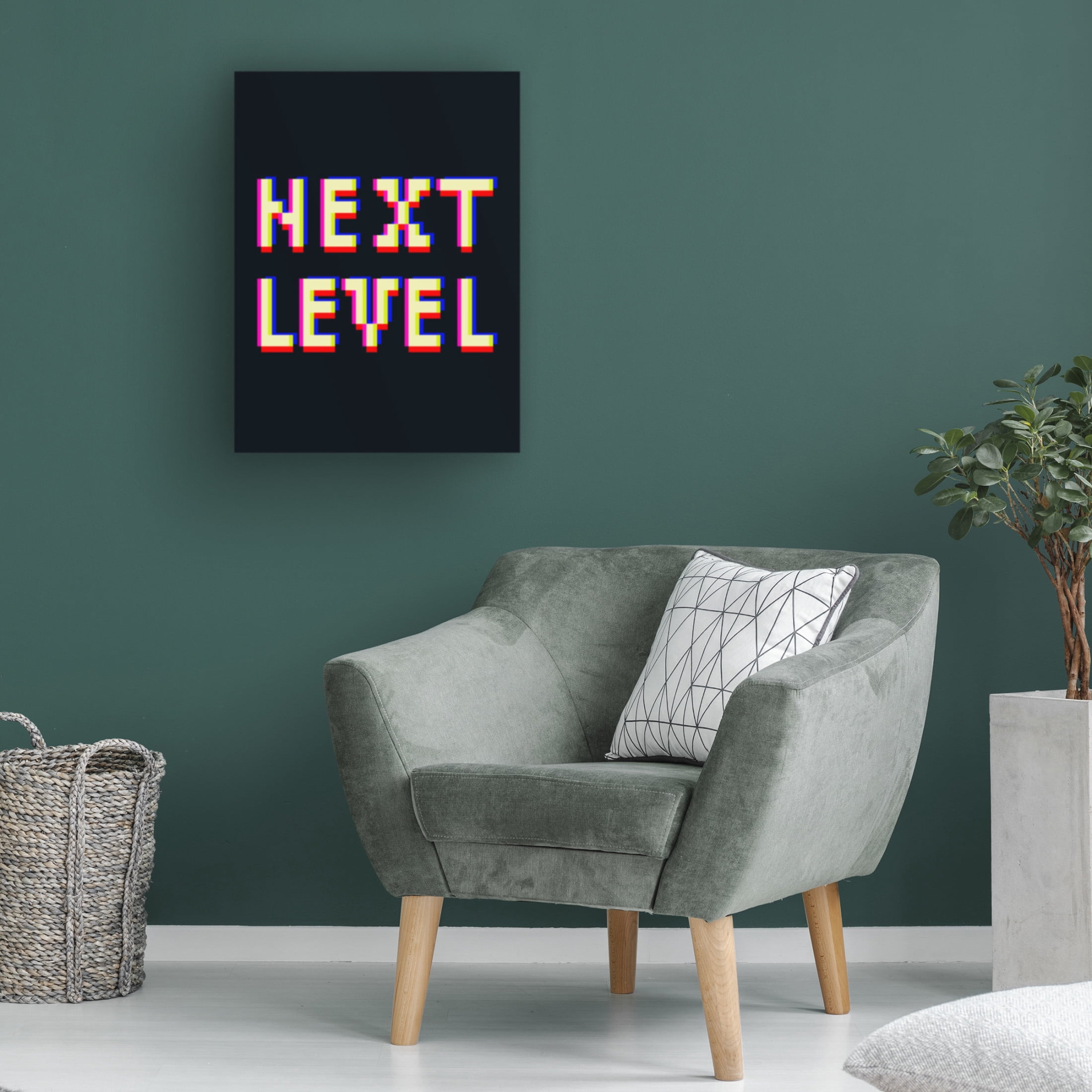 Trademark Fine Art Victoria Barnes Pixel Text I Canvas Wall Art