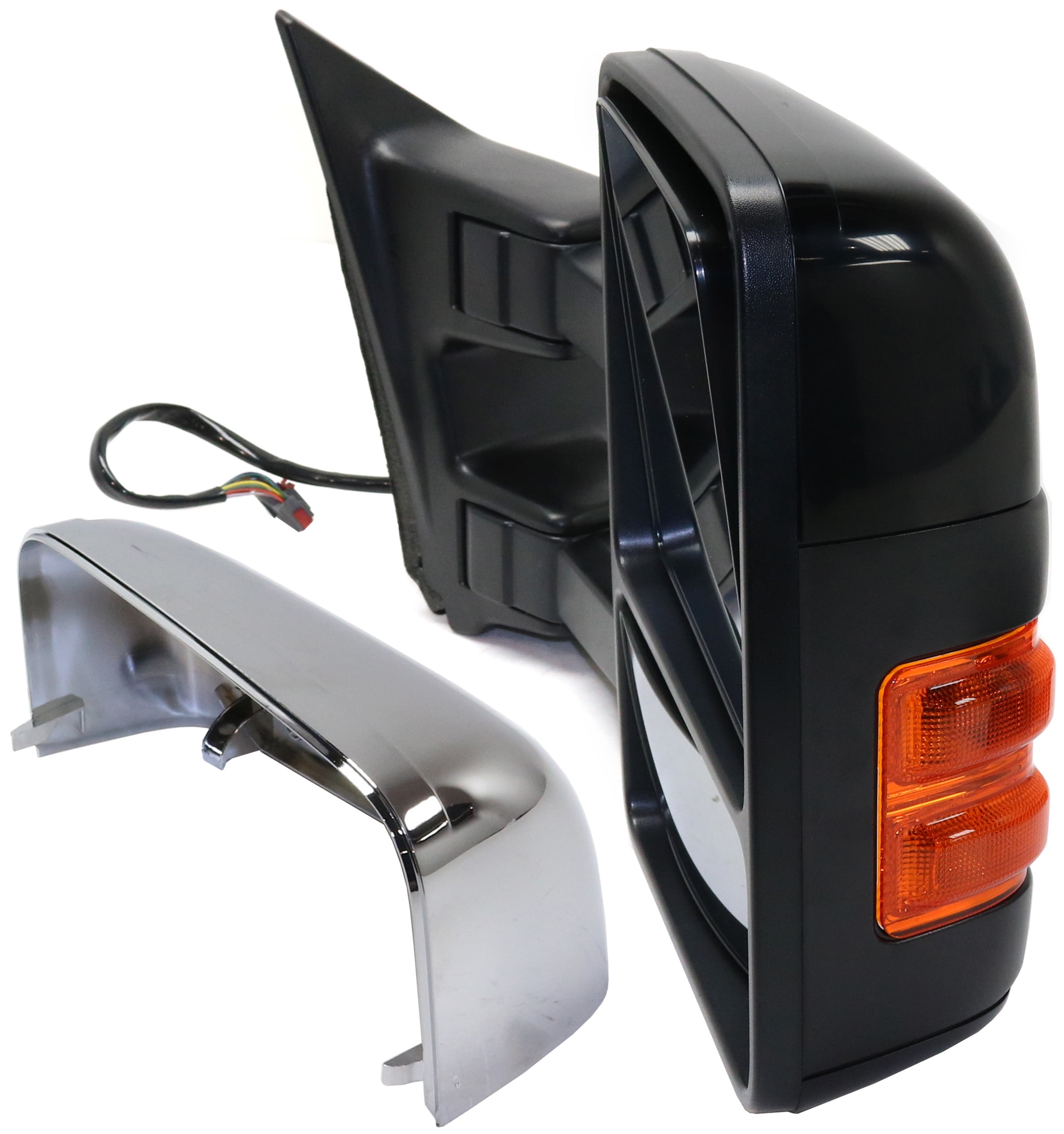 Kool Vue Towing Mirror Compatible With 2011-2016 Ford F-250 Super Duty F-350 Right Passenger Side Heated In-housing Signal Light 1 Chrome and Paintable Cap Kool-Vue
