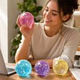 thumbnail image 4 of Coconut Oil Squishy with shiny flower and star sequins, Coconut Oil Slow Rising Squeeze Stress Ball Clear Jelly Bubblegum Texture Coconut Oil Squishy Toy,Pink, 4 of 4